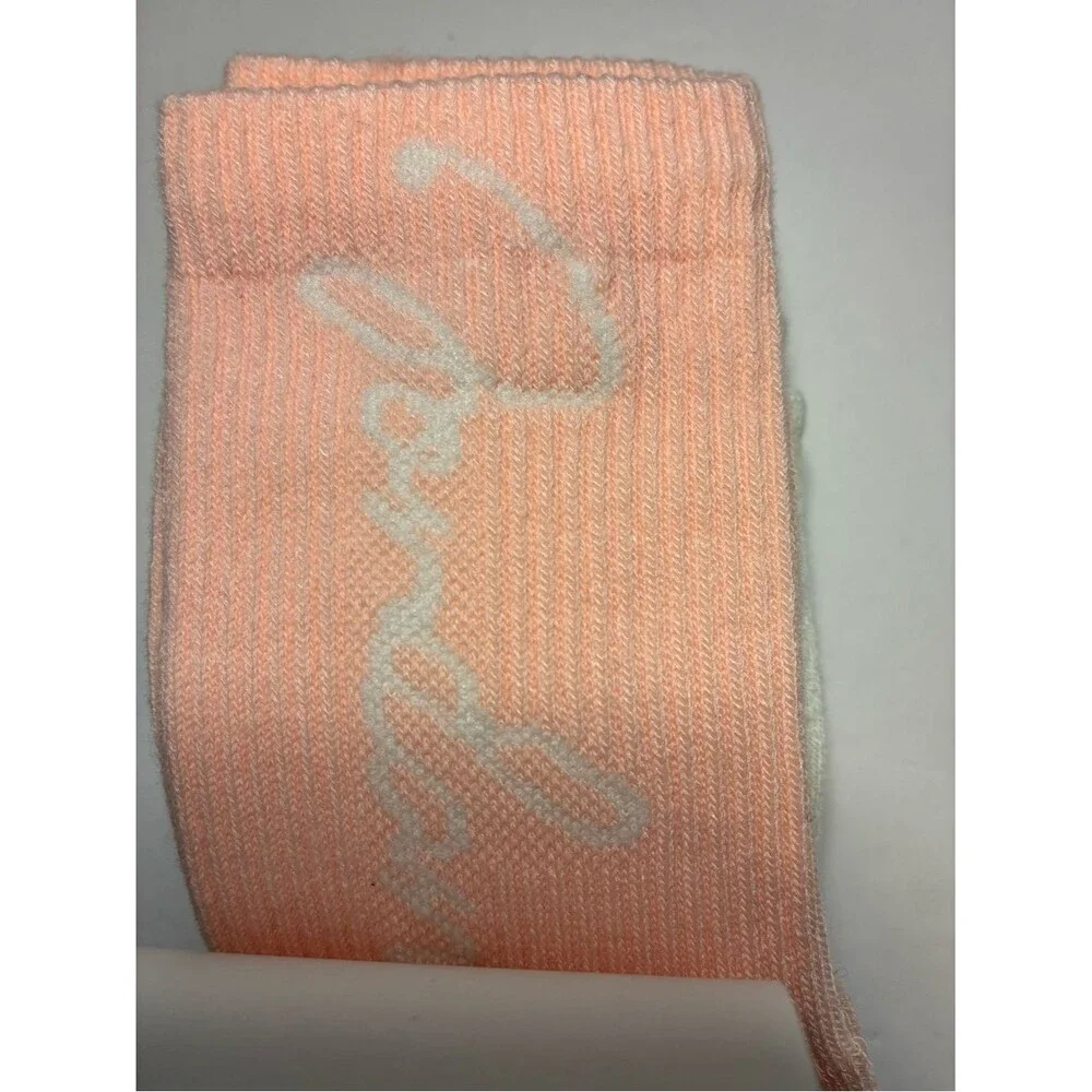Jordan 2-Pack White Cushioned Crew Socks with pink Embroidery youth 5Y-7Y new